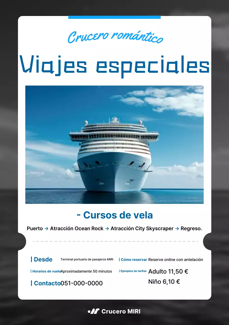 Anuncio de viajes moderno azul