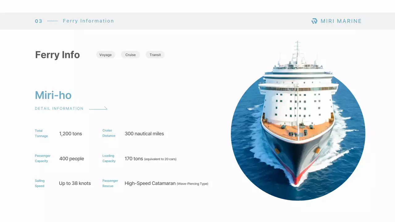 blue modern ferry catalogue