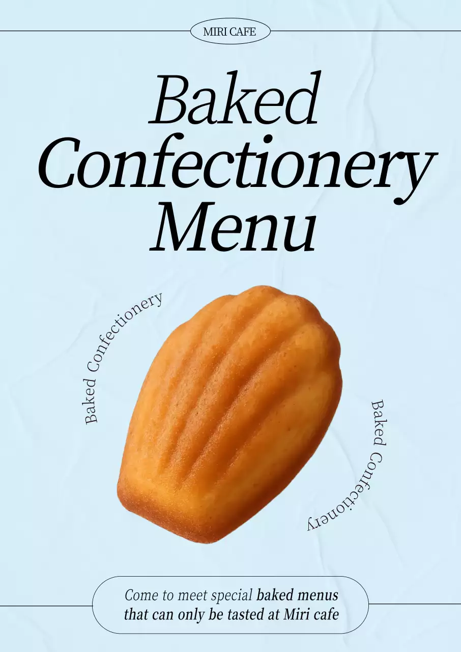 하늘색 심플 베이커리 메뉴판