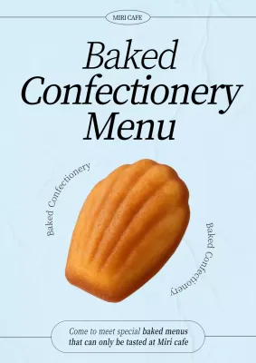 하늘색 심플 베이커리 메뉴판