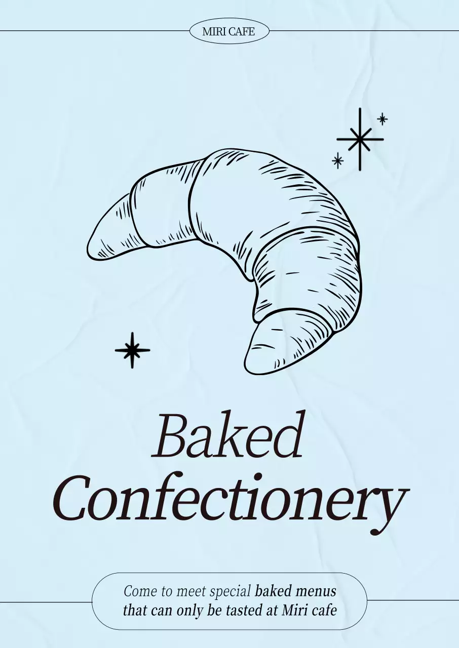 하늘색 심플 베이커리 광고
