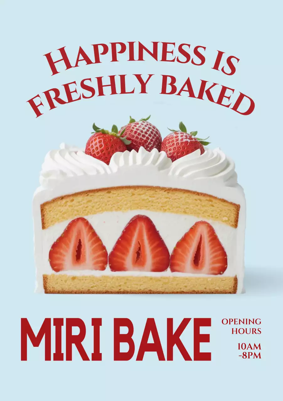 하늘색 모던 베이커리 광고