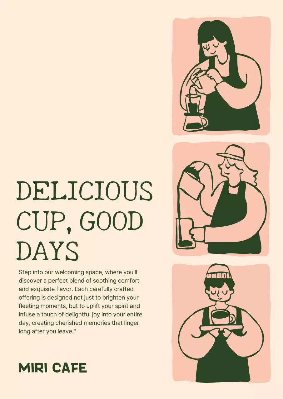 베이지 빈티지 카페 홍보