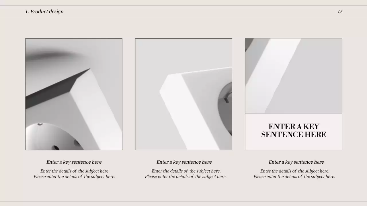 ベージュ シンプル デザイン ポートフォリオ プレゼンテーション