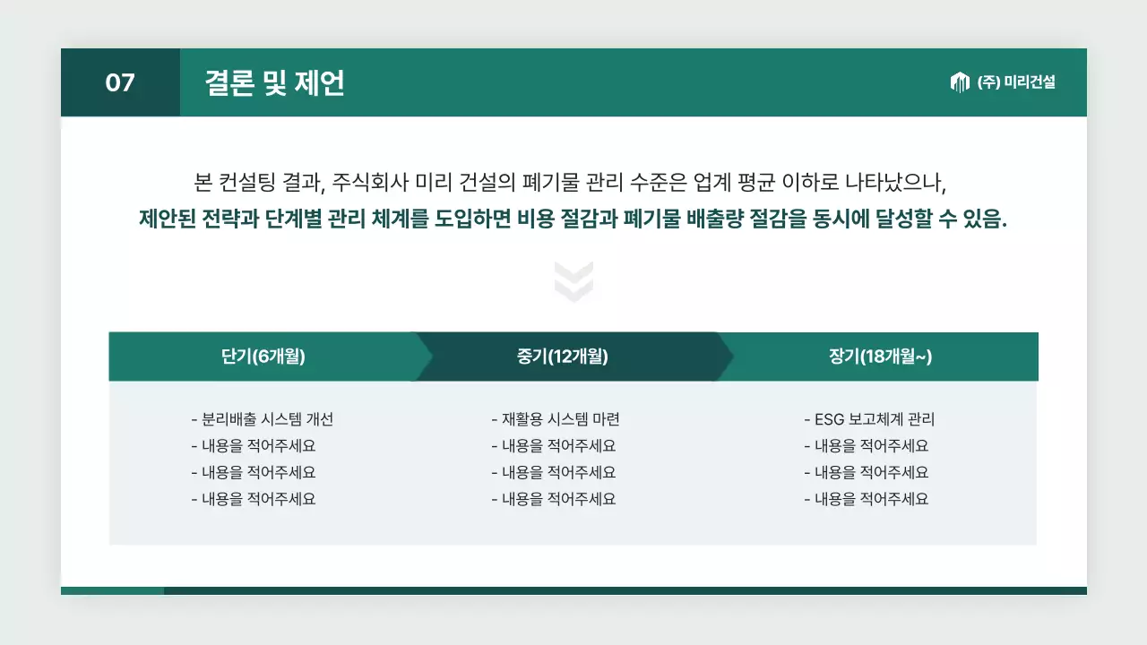 흰색 모던 환경 엔지니어링 서비스업 보고서