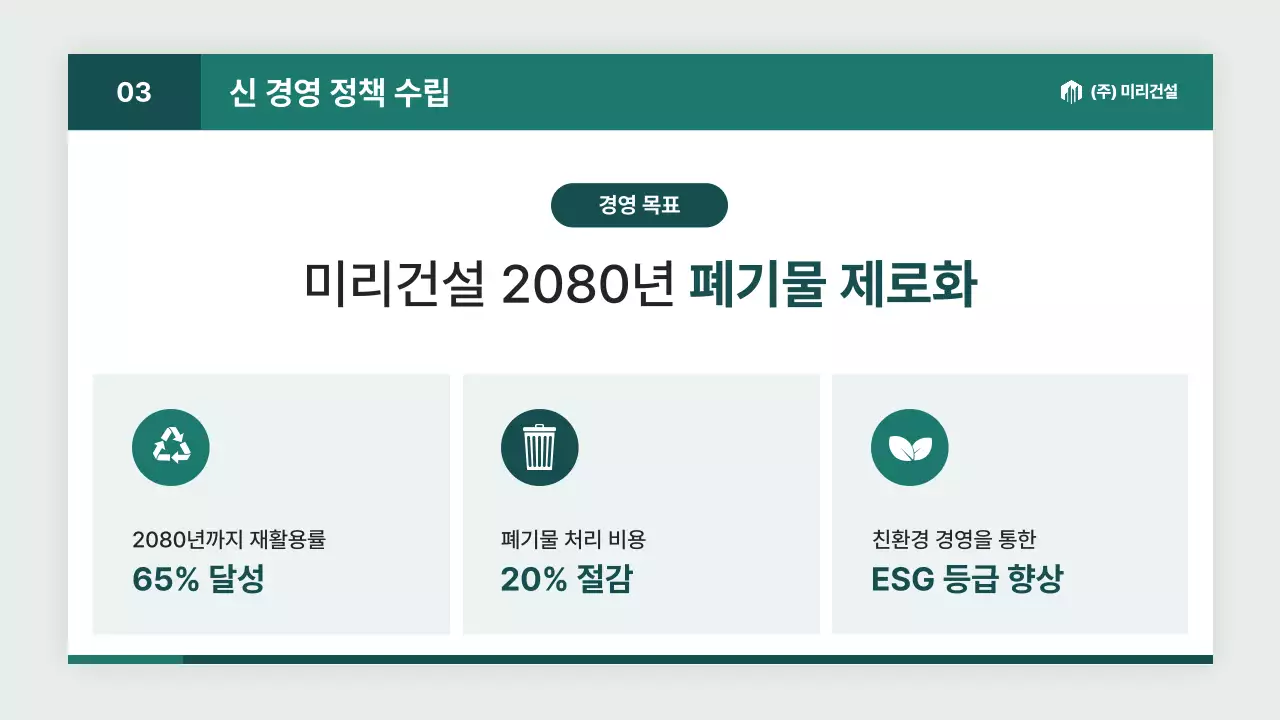 흰색 모던 환경 엔지니어링 서비스업 보고서