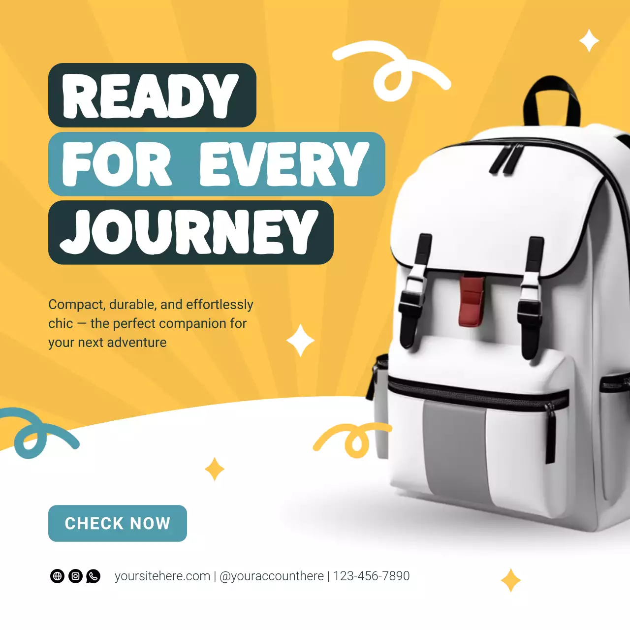 Yellow Modern Backpack Advertisement