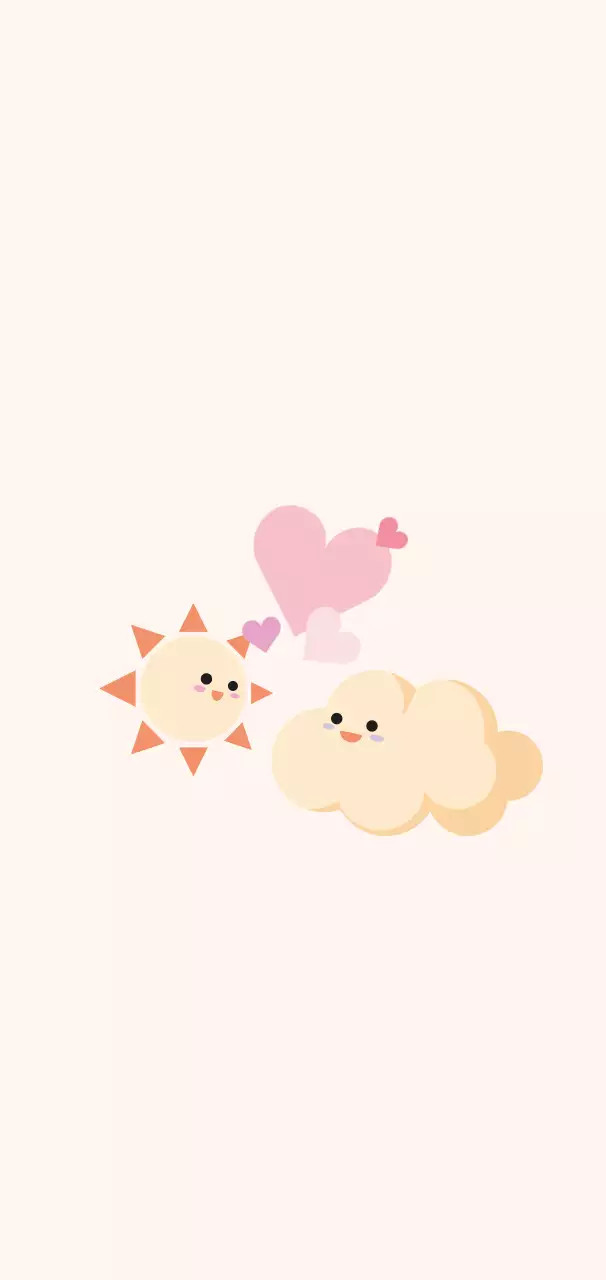 베이지 아기자기한 캐릭터 스티커