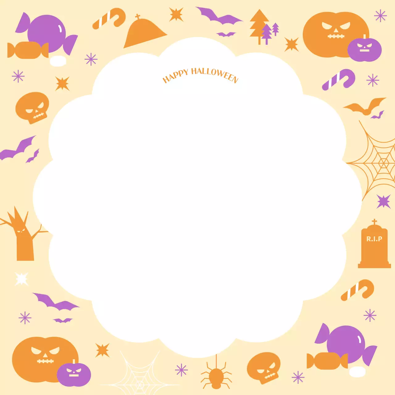 베이지 아기자기한 할로윈 포토프레임