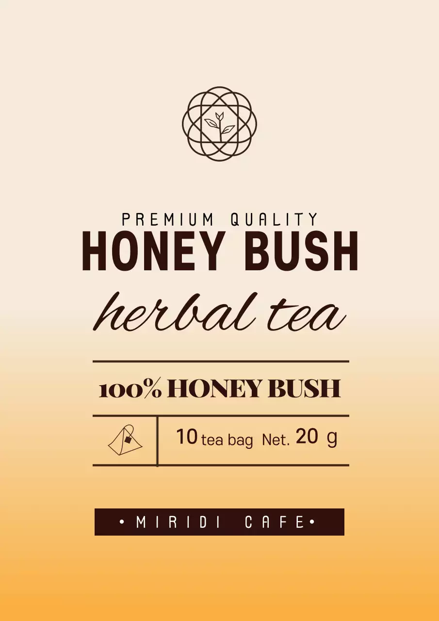 オレンジ シンプル ハーブティー ラベル ポスター