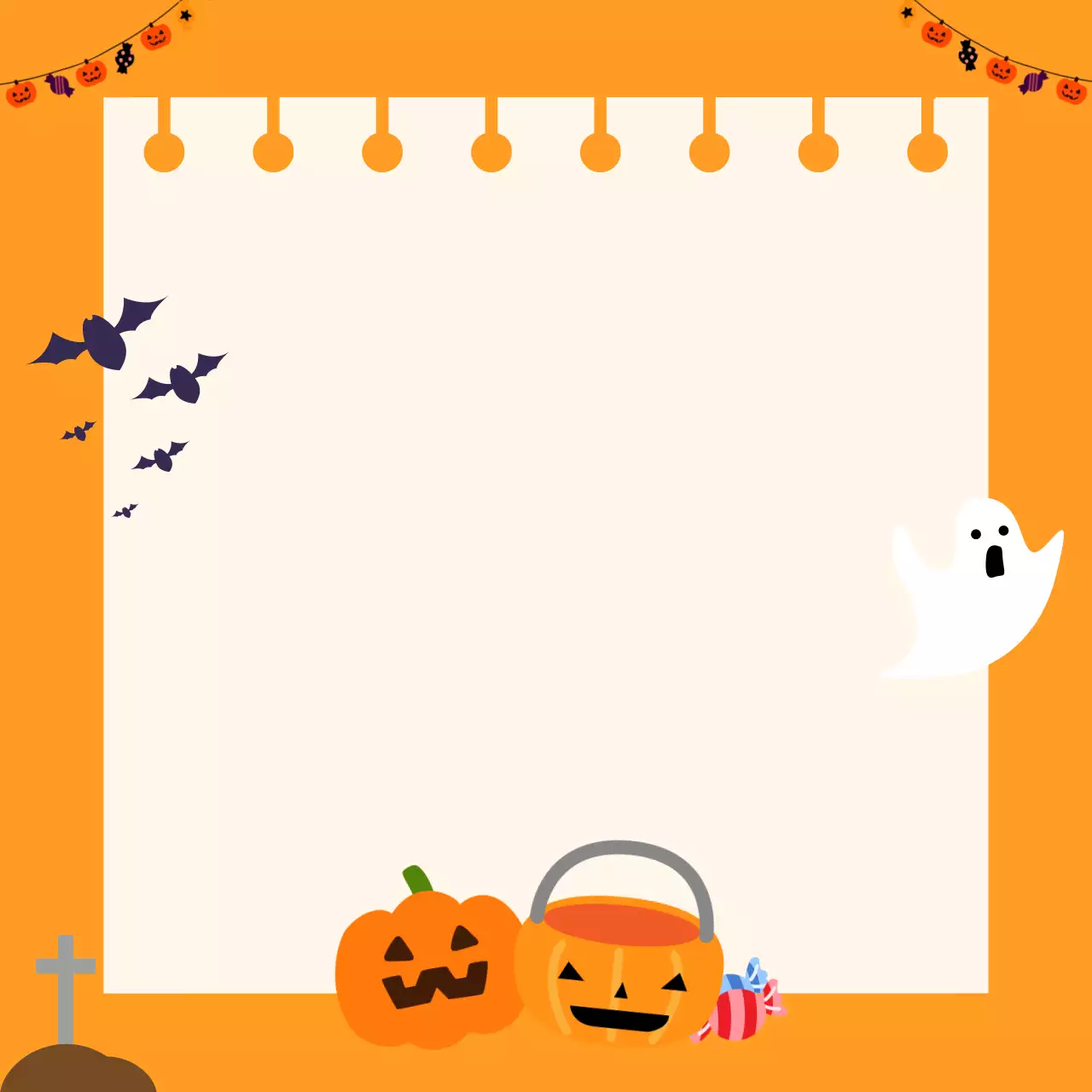 주황 아기자기한 할로윈 편지지