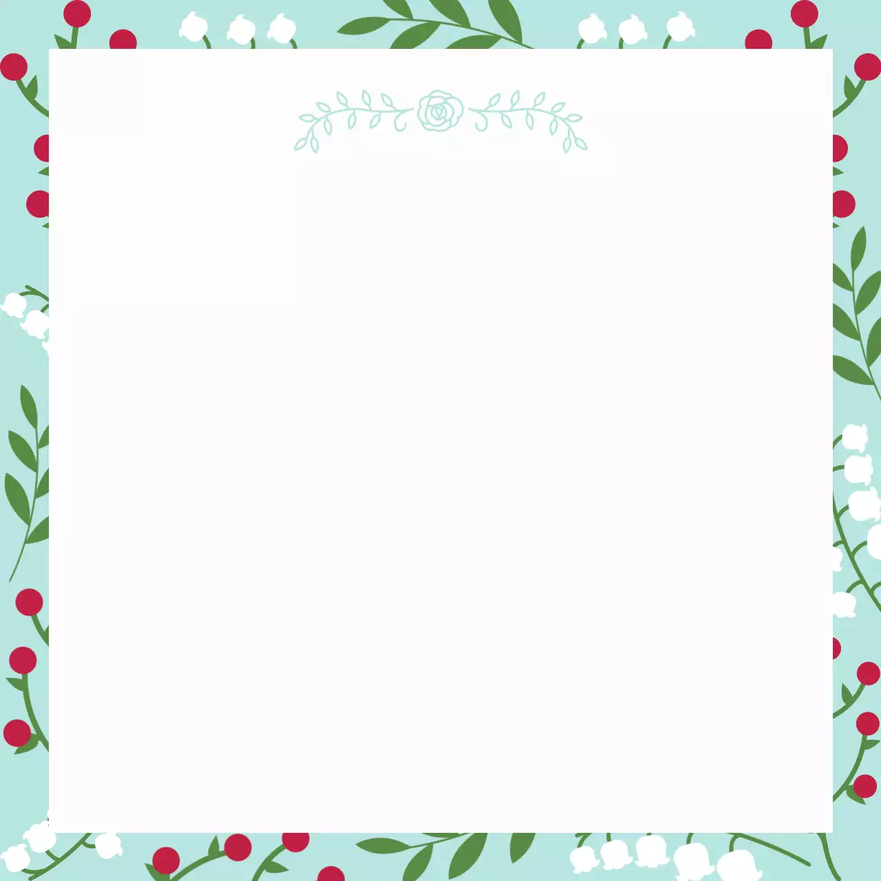 하늘색 아기자기한 꽃 패턴 포토프레임