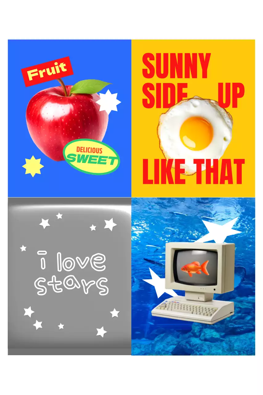 파랑 팝 아트 포스터