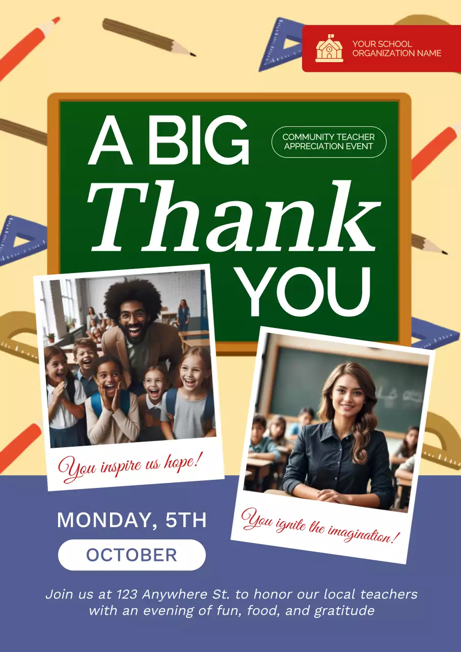 Beige Modern Teacher Event Invitation Poster