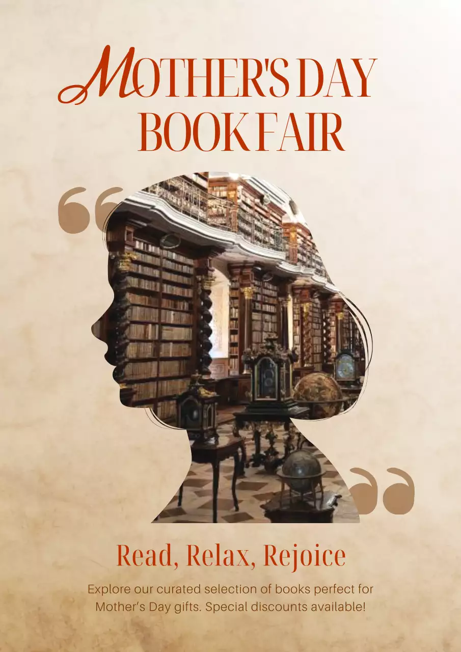 Beige Vintage Book Promotion Poster