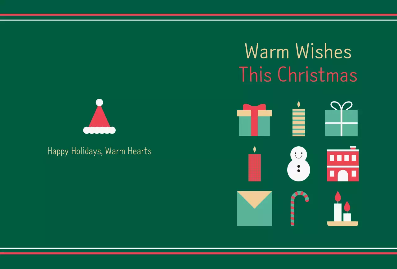 초록 심플 크리스마스 엽서