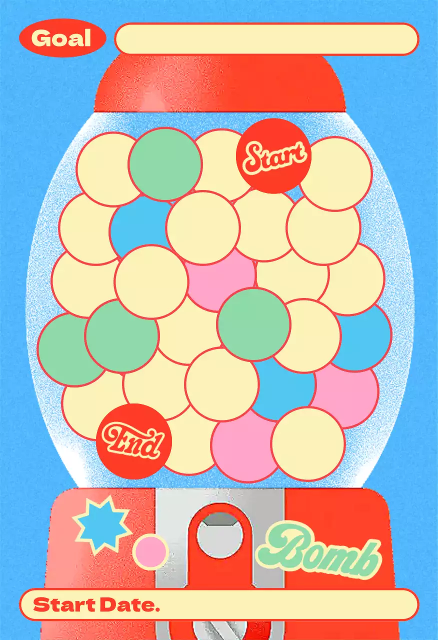 핑크 아기자기한 목표 스티커 엽서