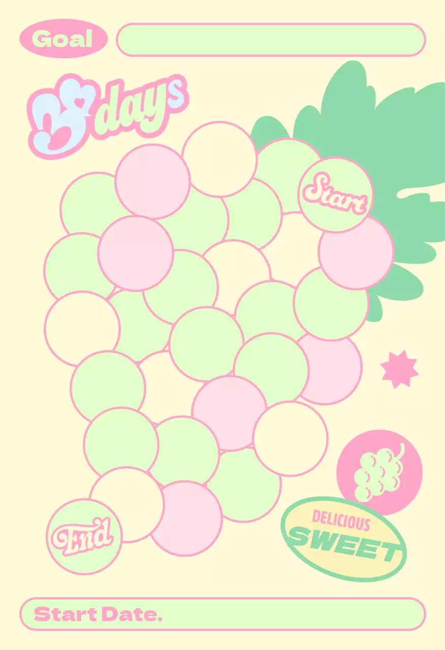 핑크 아기자기한 목표 스티커 엽서