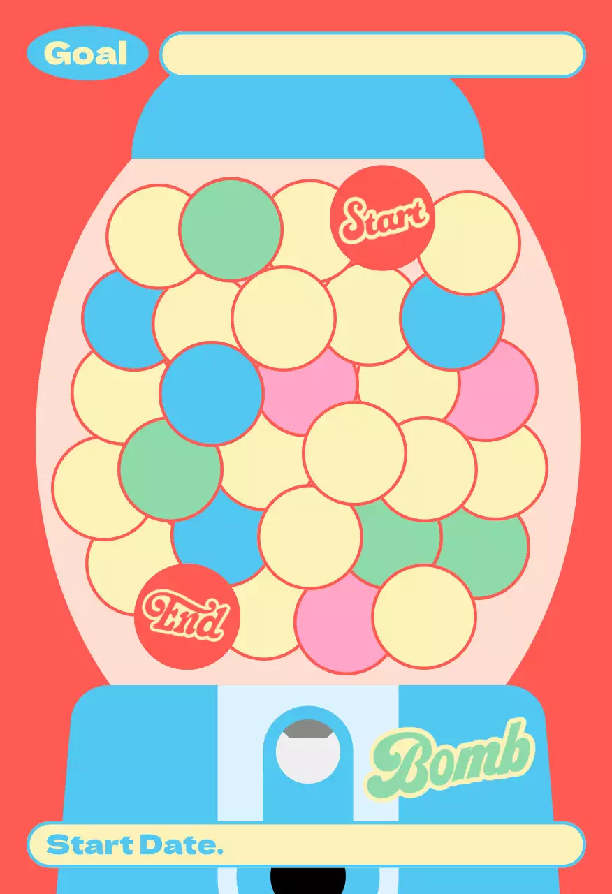 핑크 아기자기한 목표 스티커 엽서