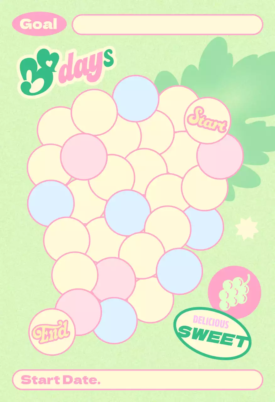 핑크 아기자기한 목표 스티커 엽서