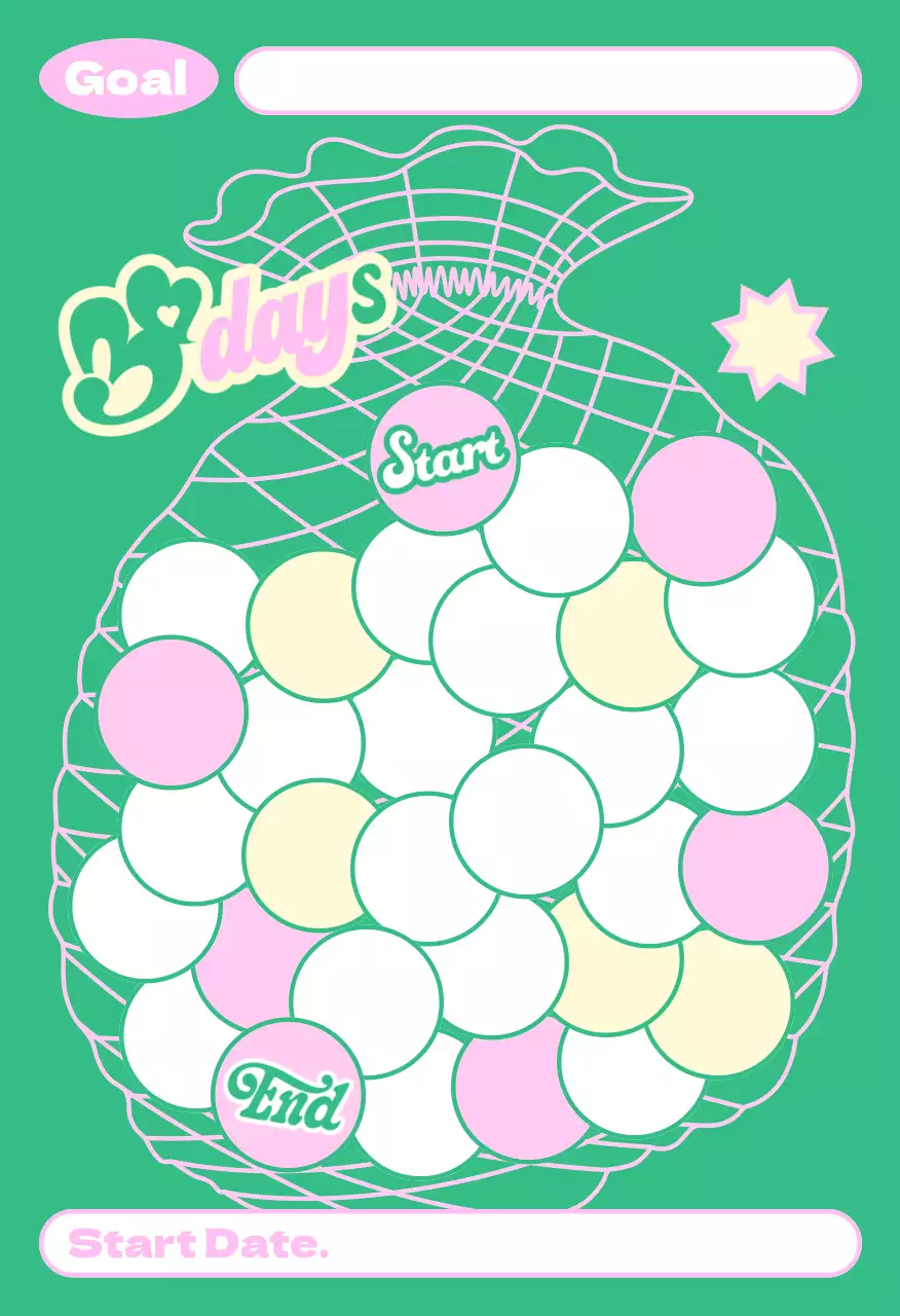 핑크 아기자기한 목표 스티커 엽서