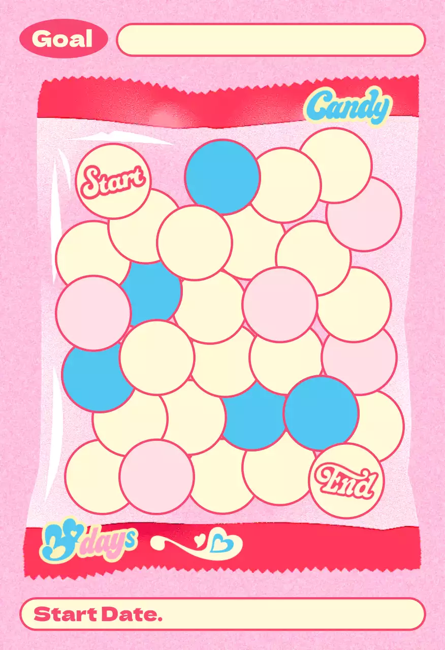 핑크 아기자기한 목표 스티커 엽서