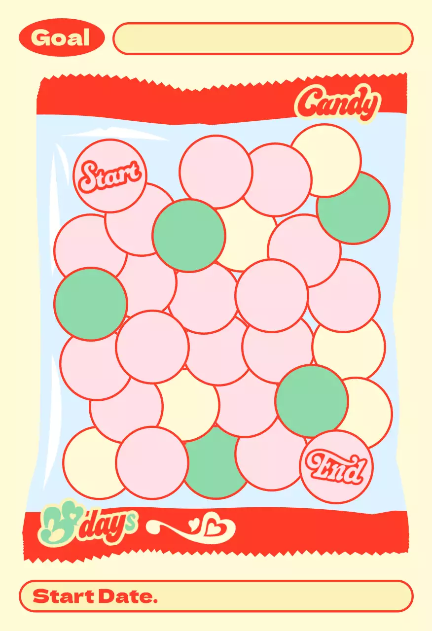 핑크 아기자기한 목표 스티커 엽서