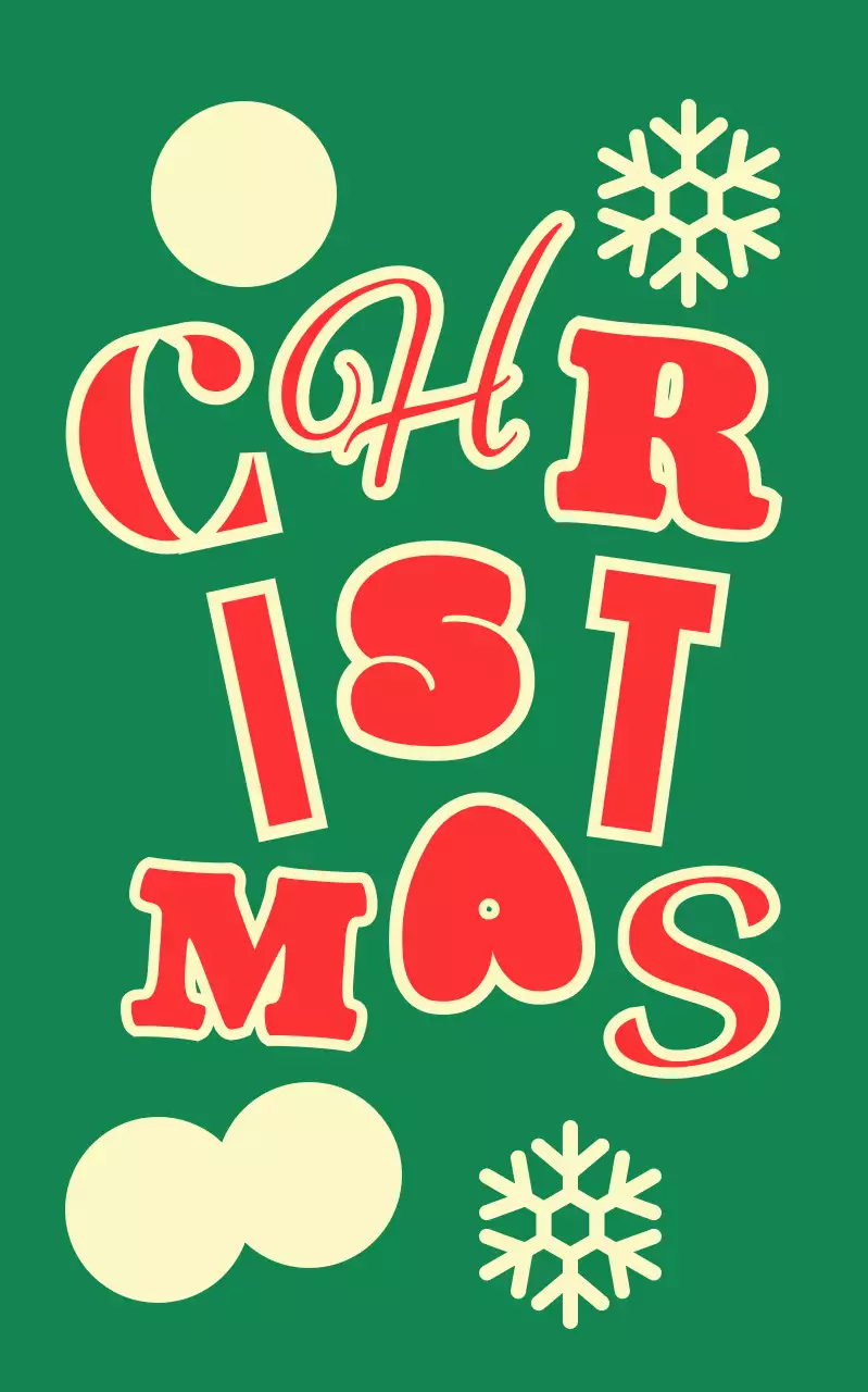 초록 레트로 크리스마스 카드