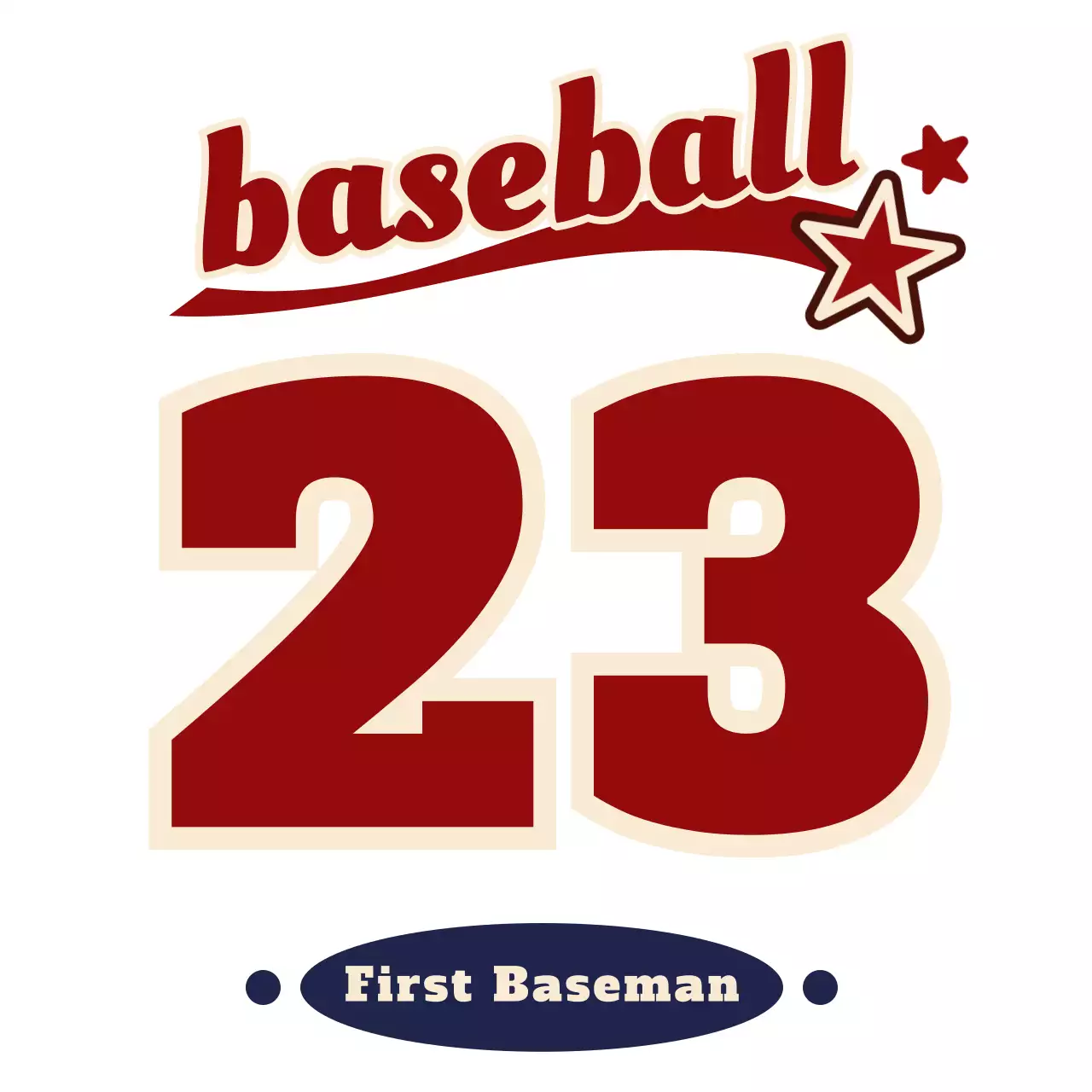 빨강 레트로 스포츠 로고 티셔츠