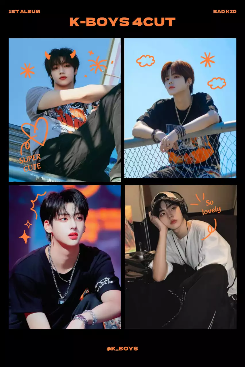 주황 팝 아이돌 인생네컷