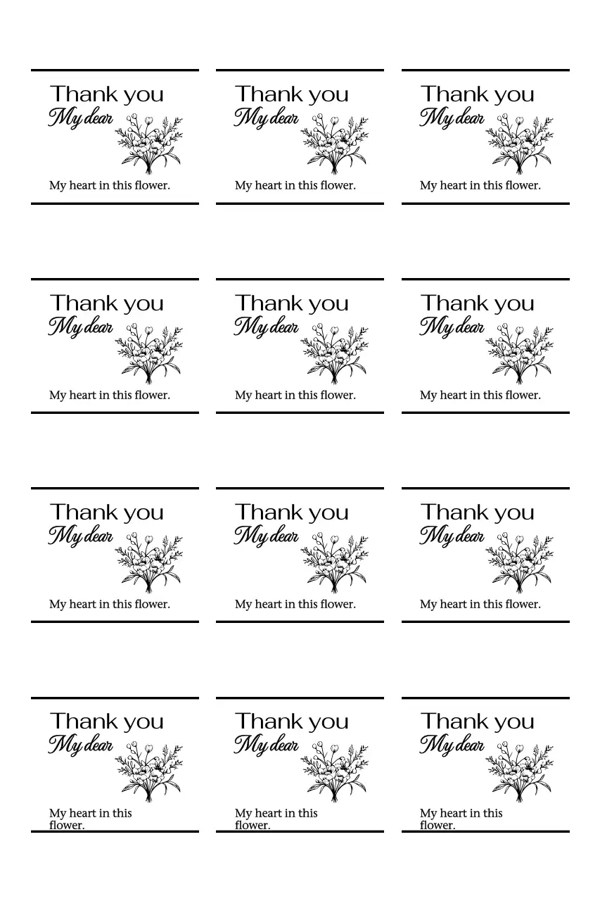 꽃다발 일러스트 미니멀 감사 인사