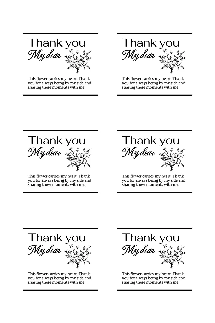 꽃다발 일러스트 미니멀 감사 인사