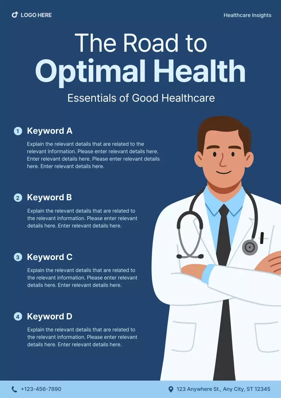 Blue Modern Healthcare Guide Poster