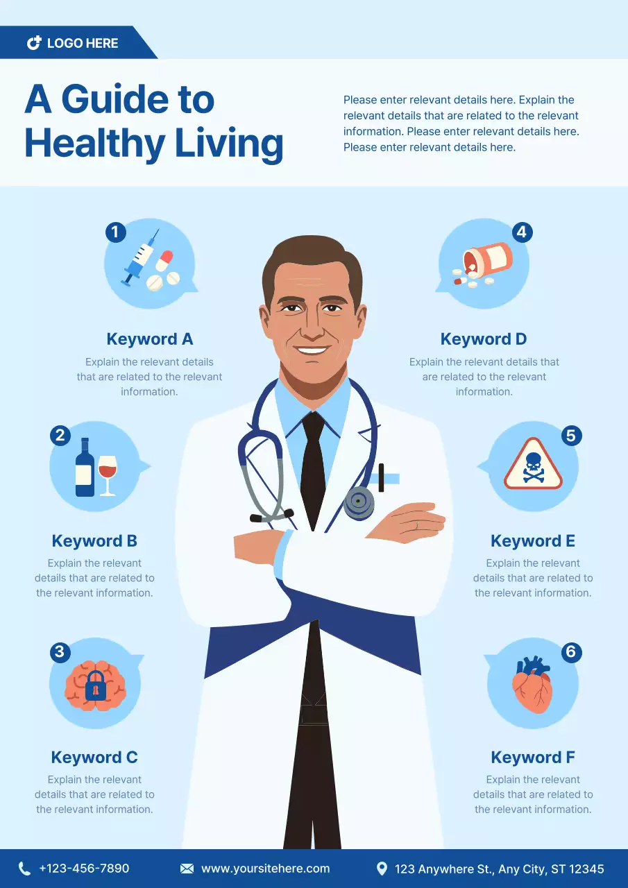 Blue Modern Health Guide Poster
