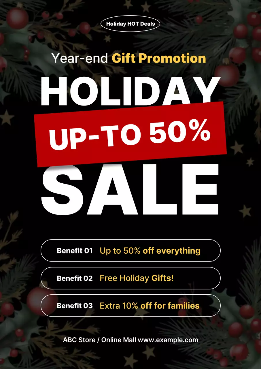 Khuyến mãi cuối năm đơn giản màu đen