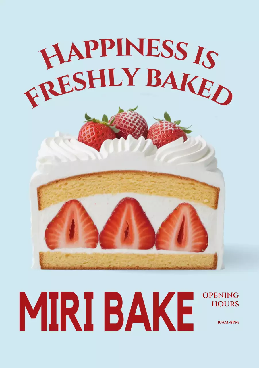 Quảng cáo tiệm bánh Sky Blue Modern