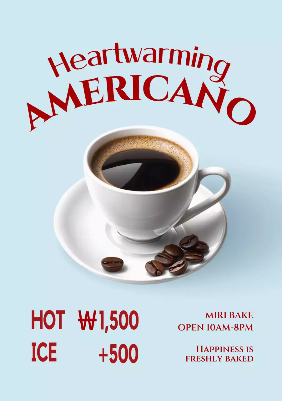 Iklan Kopi Modern Biru Langit