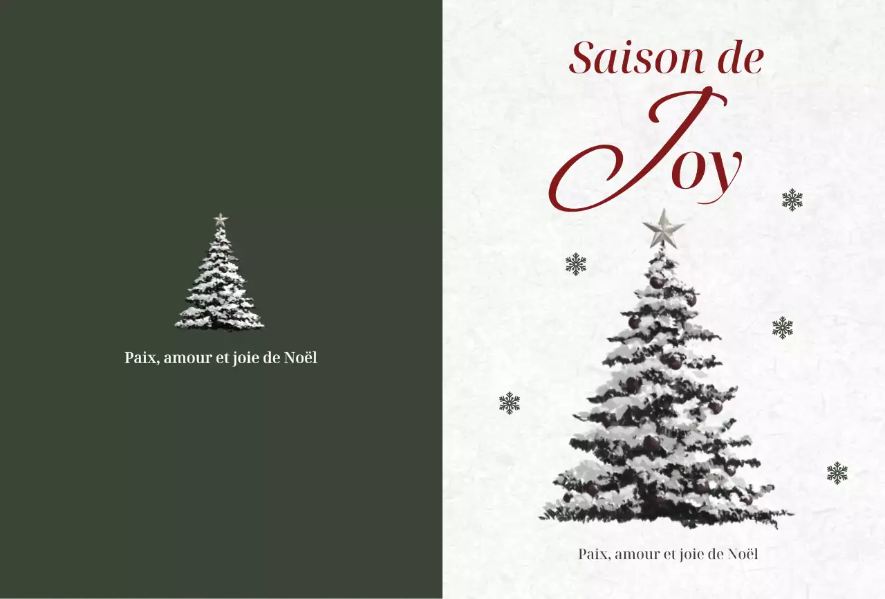 Carte postale de Noël classique kaki