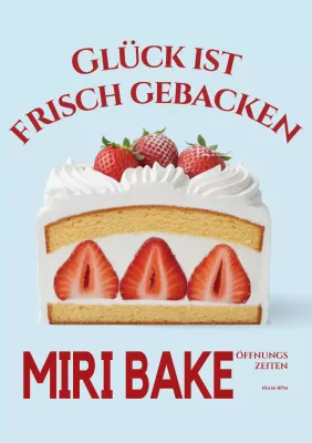 Himmelblaue moderne Bäckerei-Werbung