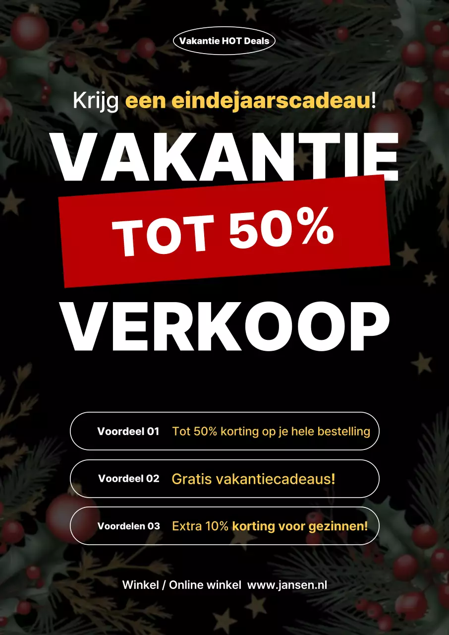 Zwarte eenvoudige eindejaarsactie