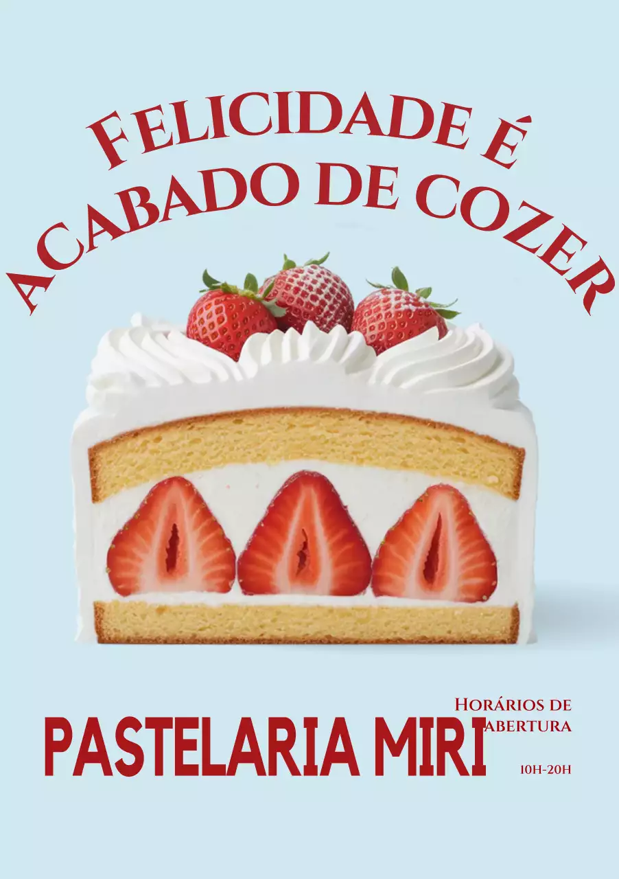 Anúncio da Padaria Moderna Azul-Céu