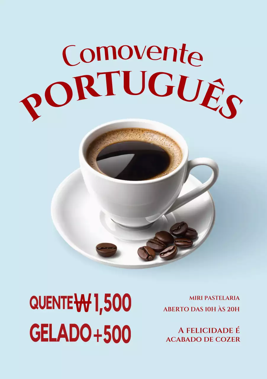 Propaganda de café moderno azul-celeste