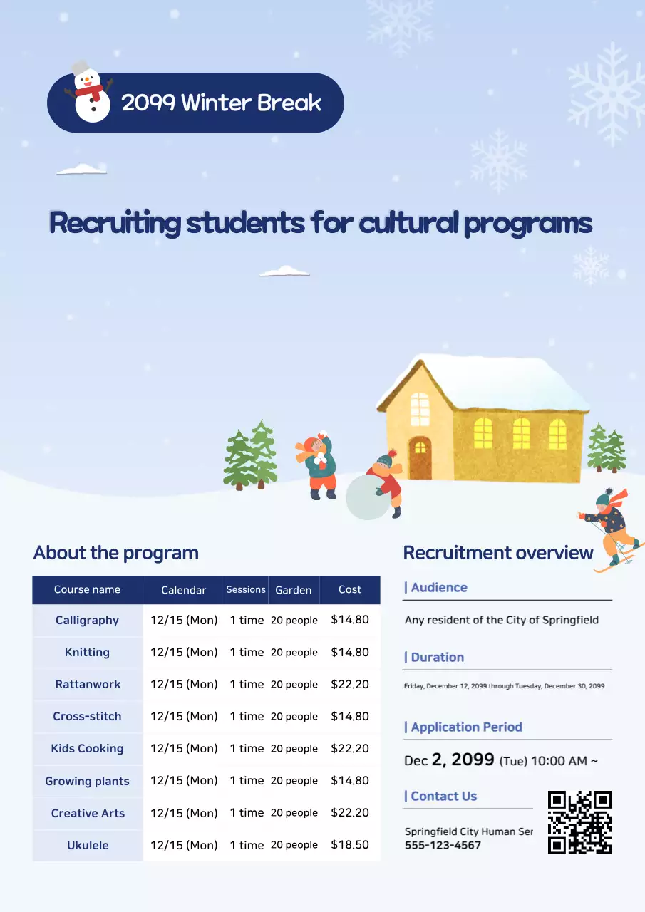 Tuyển dụng kỳ nghỉ đông dễ thương Sky Blue