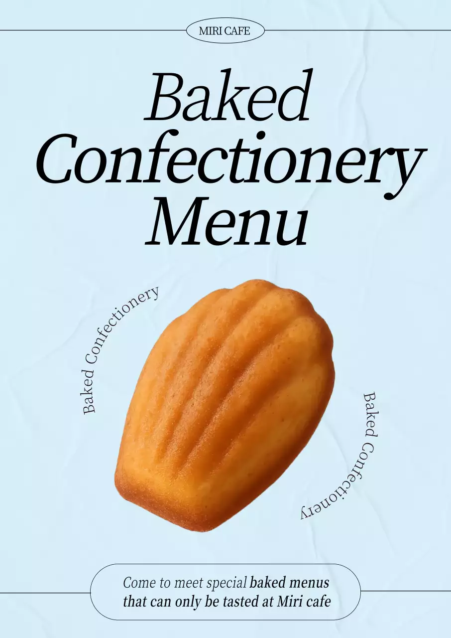 Cardápio da Padaria Simples Azul Celeste