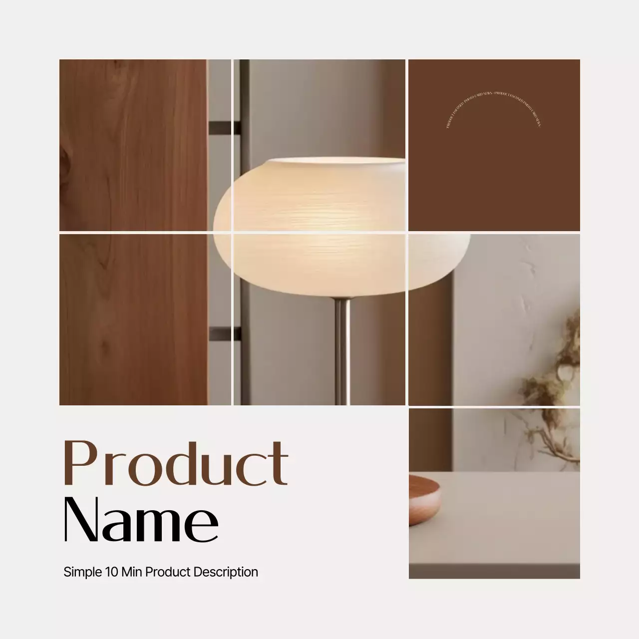 Apresentando produtos de interior simples em marrom