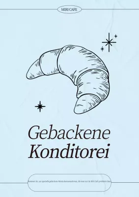 Himmelblaue einfache Bäckerei-Werbung