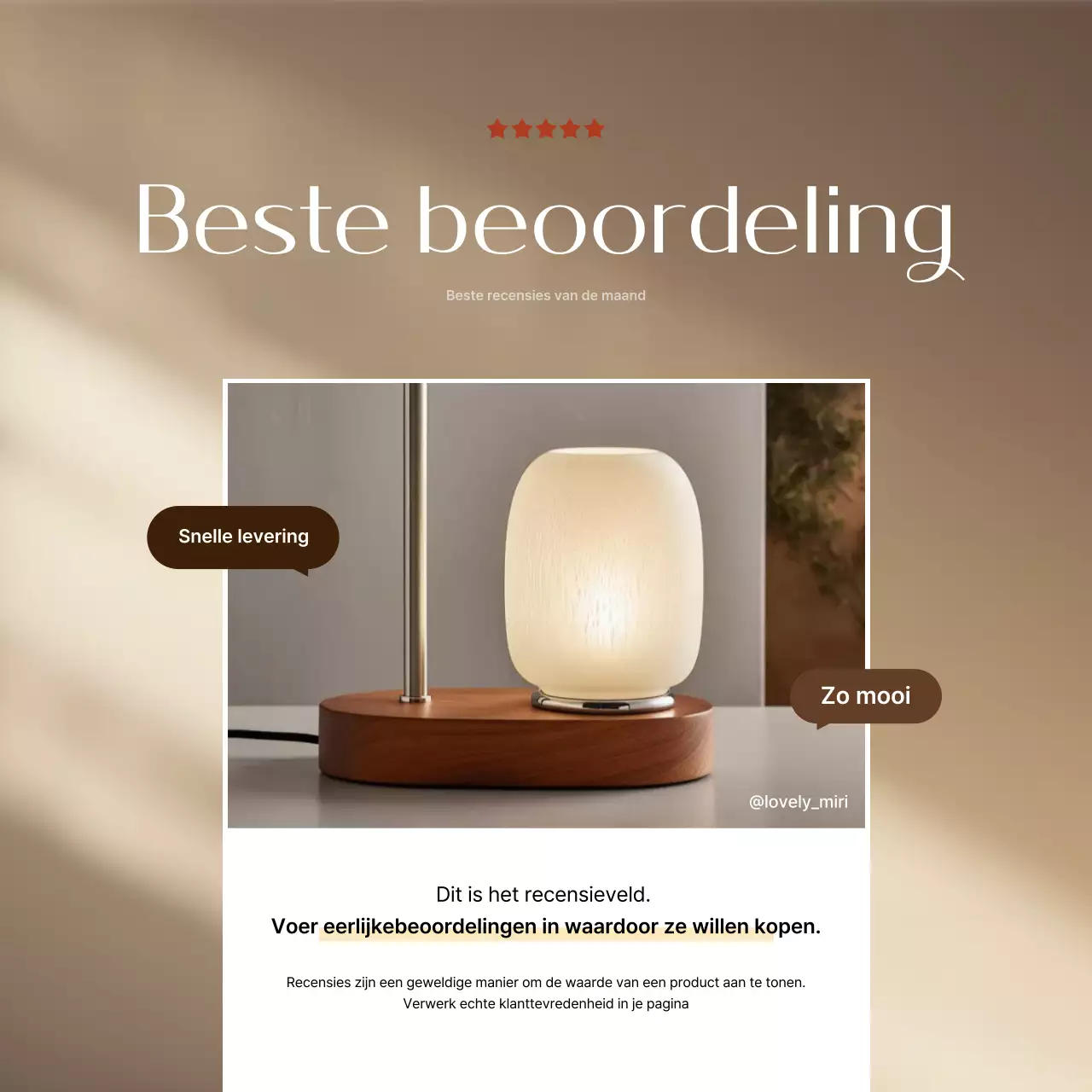 Introductie van eenvoudige bruine interieurproducten