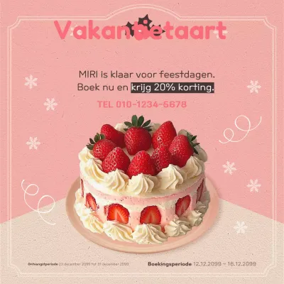Advertentie voor roze babytaart