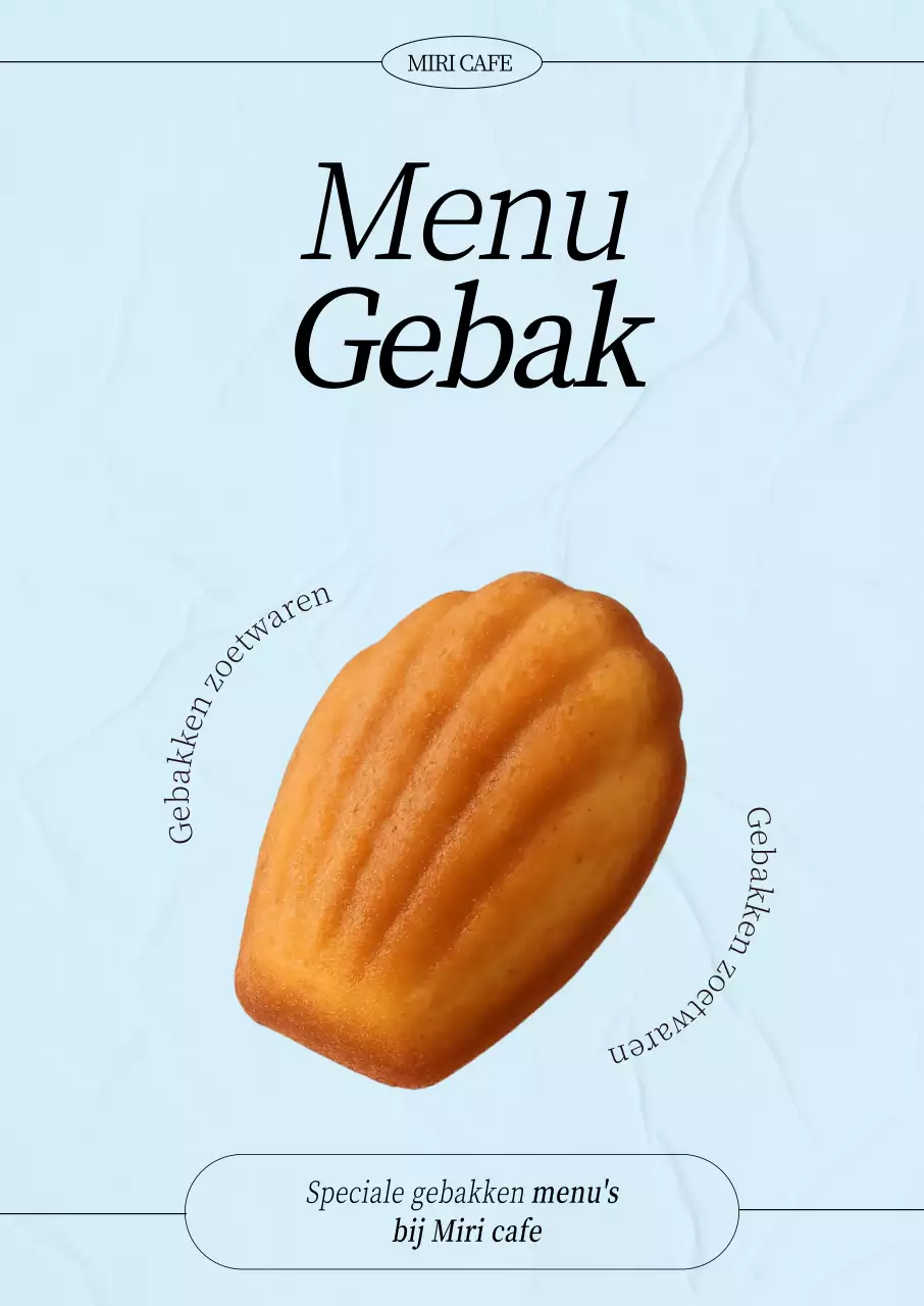 Hemelsblauw Eenvoudig Bakkerijmenu