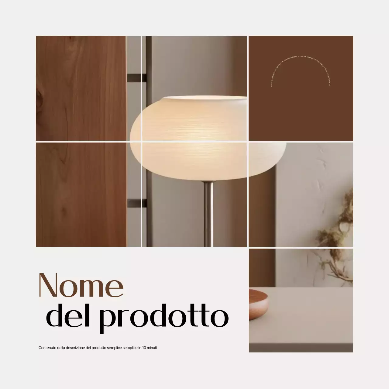 Presentazione di semplici prodotti per interni marroni